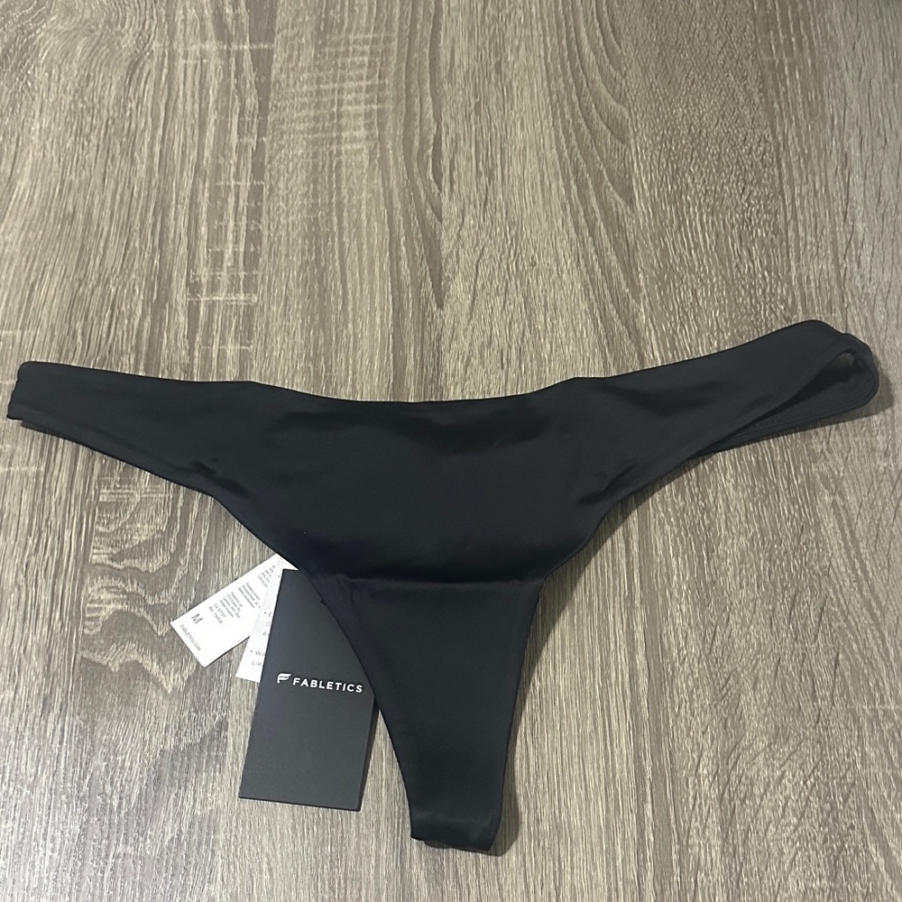 Fabletics Classic Black Swim Bottom Thong